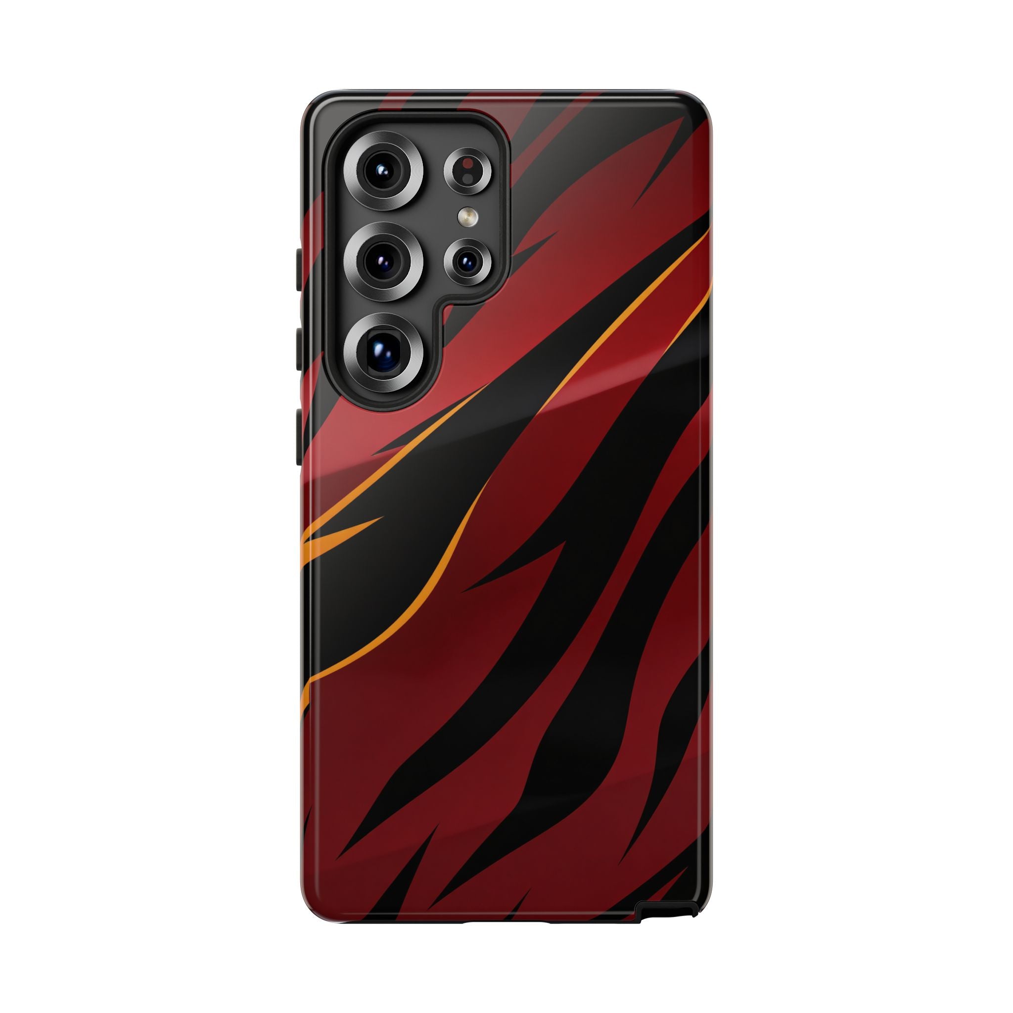 Red Black Tiger Stripe Protective Tough Case