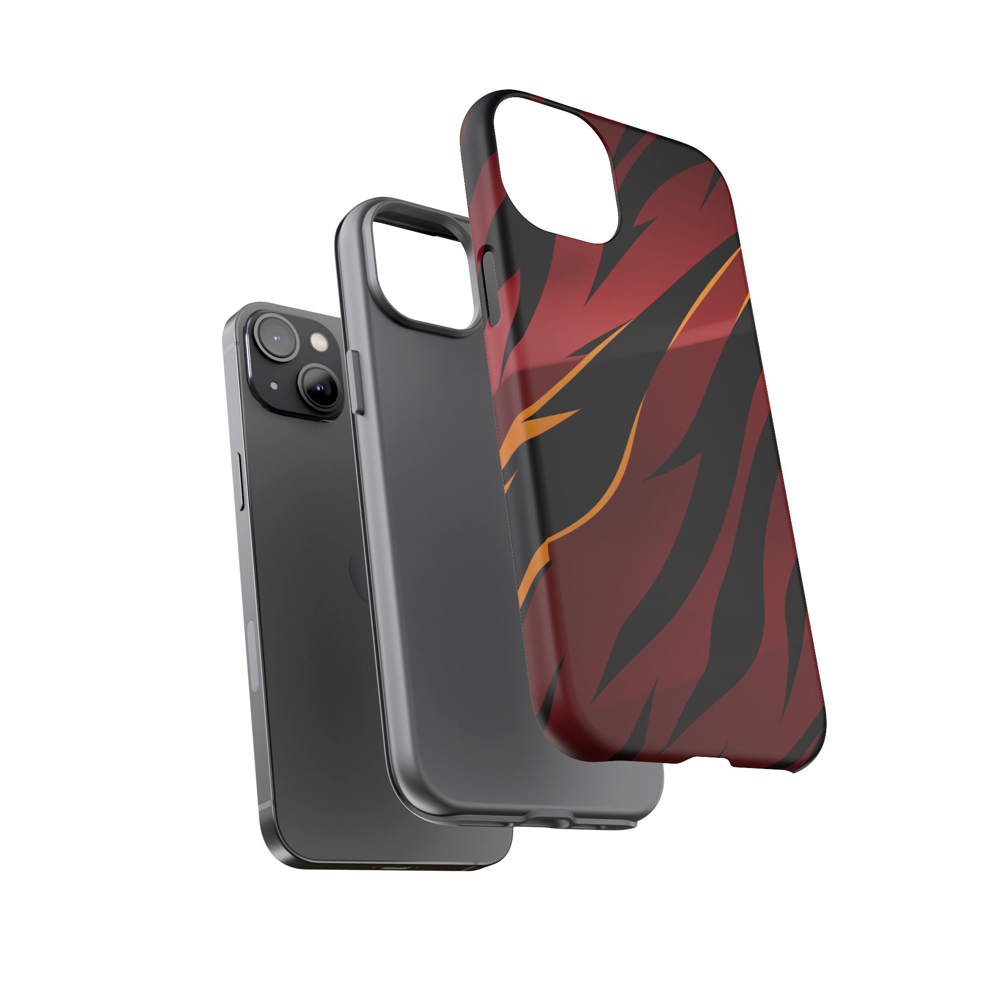 Red Black Tiger Stripe Protective Tough Case