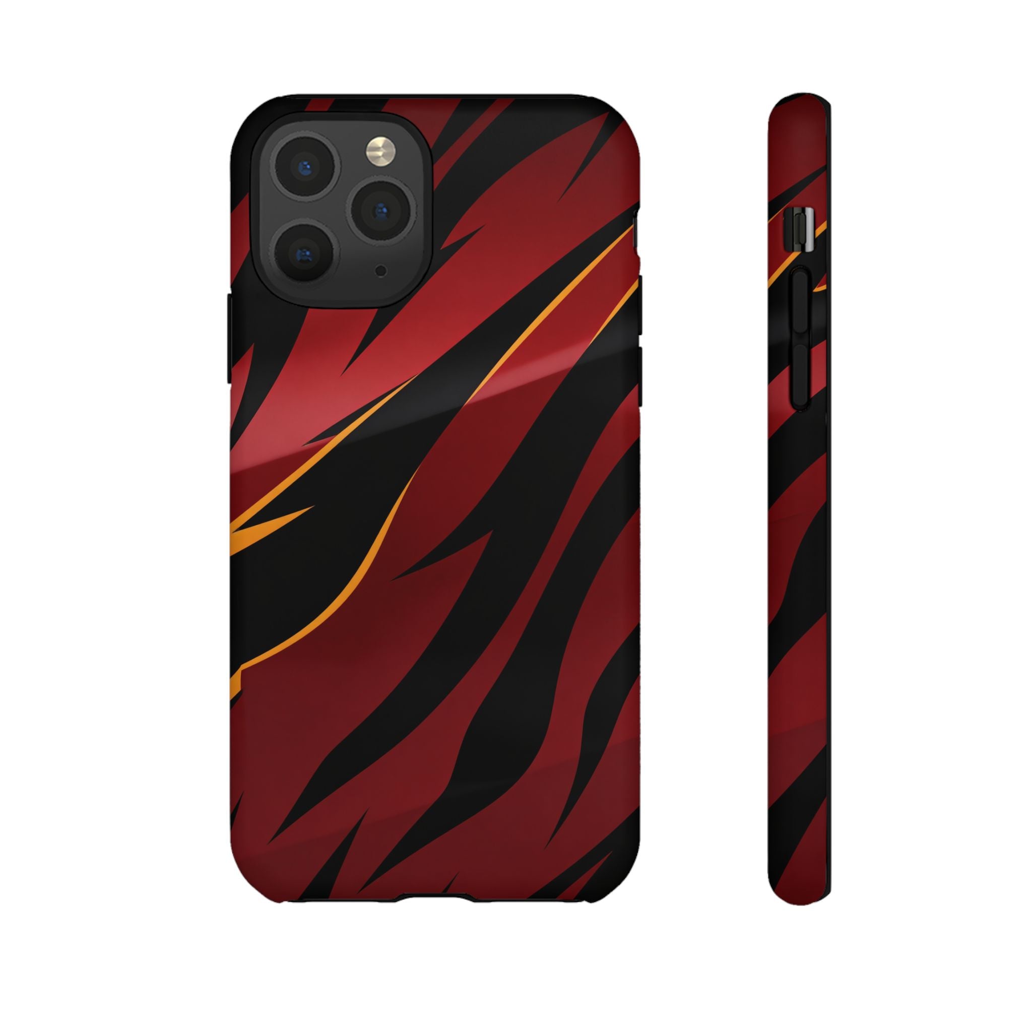 Red Black Tiger Stripe Protective Tough Case