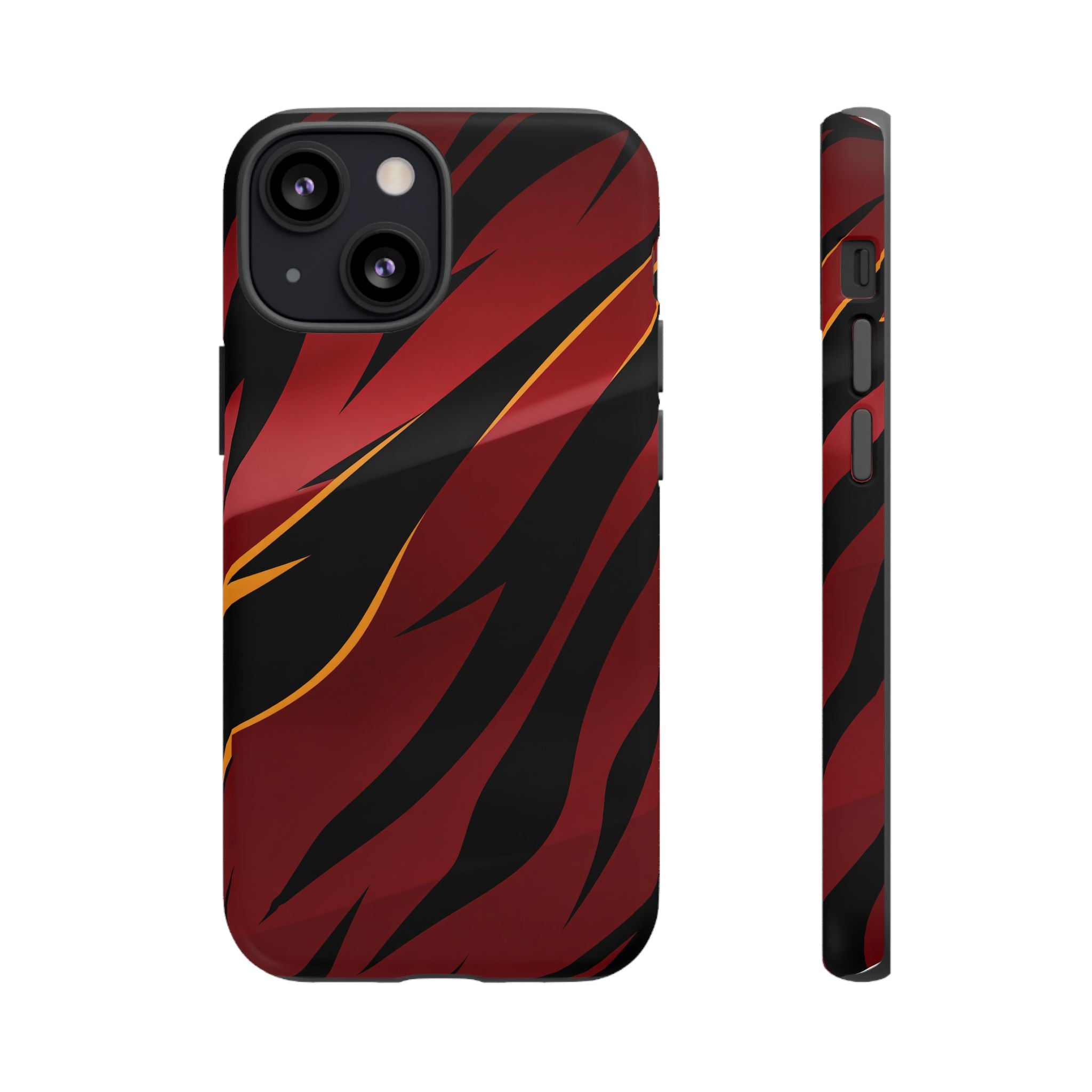 Red Black Tiger Stripe Protective Tough Case
